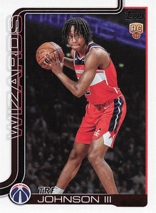 2025-26 Topps Basketball Tre Johnson III #206 Rookie