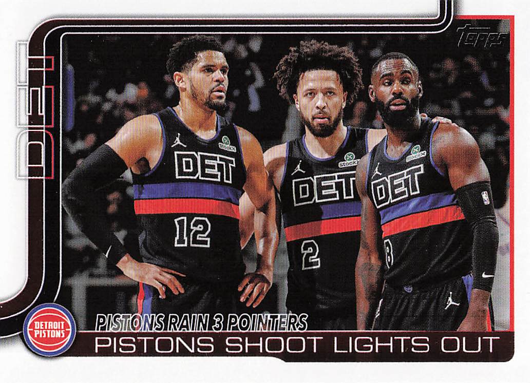 2025-26 Topps Basketball Pistons Rain 3 Pointers: Pistons Shoot Lights Out #279