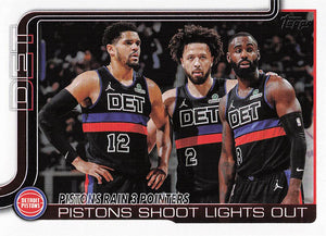2025-26 Topps Basketball Pistons Rain 3 Pointers: Pistons Shoot Lights Out #279