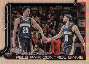 2025-26 Topps Rainbow Foilboard Won't Bow Down: Pels Pair Control Game #299