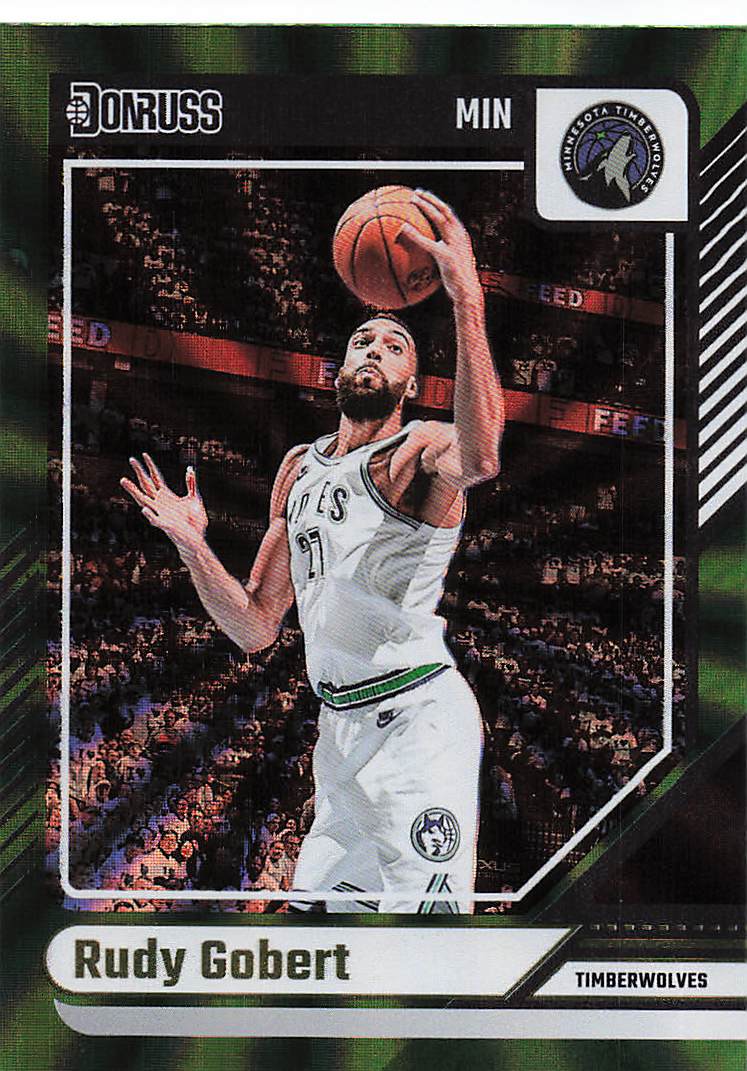 2024-25 Donruss Basketball Holo Green Laser Rudy Gobert #95