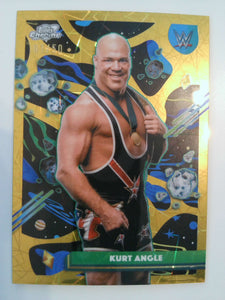 2026 Topps Chrome Cosmic WWE Gold Interstellar Refractor 01/50 Kurt Angle #67