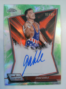 2026 Chrome WWE Red Brand Autographs Green Refractor 87/99 Chad Gable #RBA-CHA
