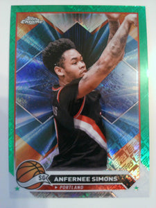 2023-24 Topps Chrome Basketball Green Logo Refractors Anfernee Simons #143