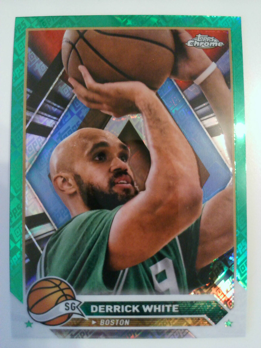 2023-24 Topps Chrome Basketball Green Logo Refractors Derrick White #141