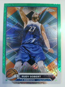 2023-24 Topps Chrome Basketball Green Logo Refractors Rudy Gobert #38