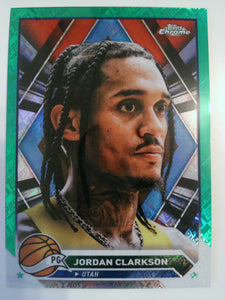 2023-24 Topps Chrome Basketball Green Logo Refractors Jordan Clarkson #159