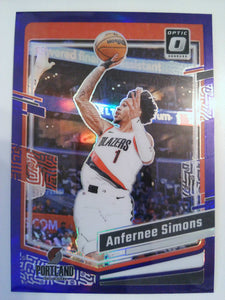 2023-24 Donruss Optic Basketball Purple Anfernee Simons #153
