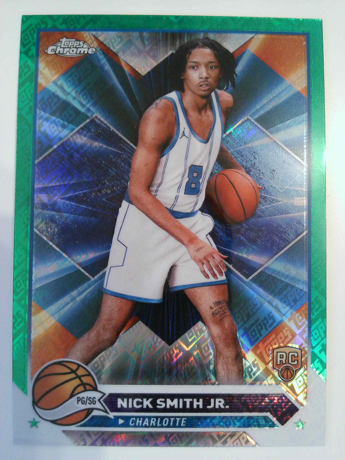 2023-24 Topps Chrome Basketball Green Logo Refractors Nick Smith Jr. #86 Rookie