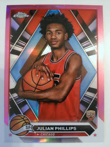2023-24 Topps Chrome Basketball Pink Refractors Julian Phillips #39 Rookie