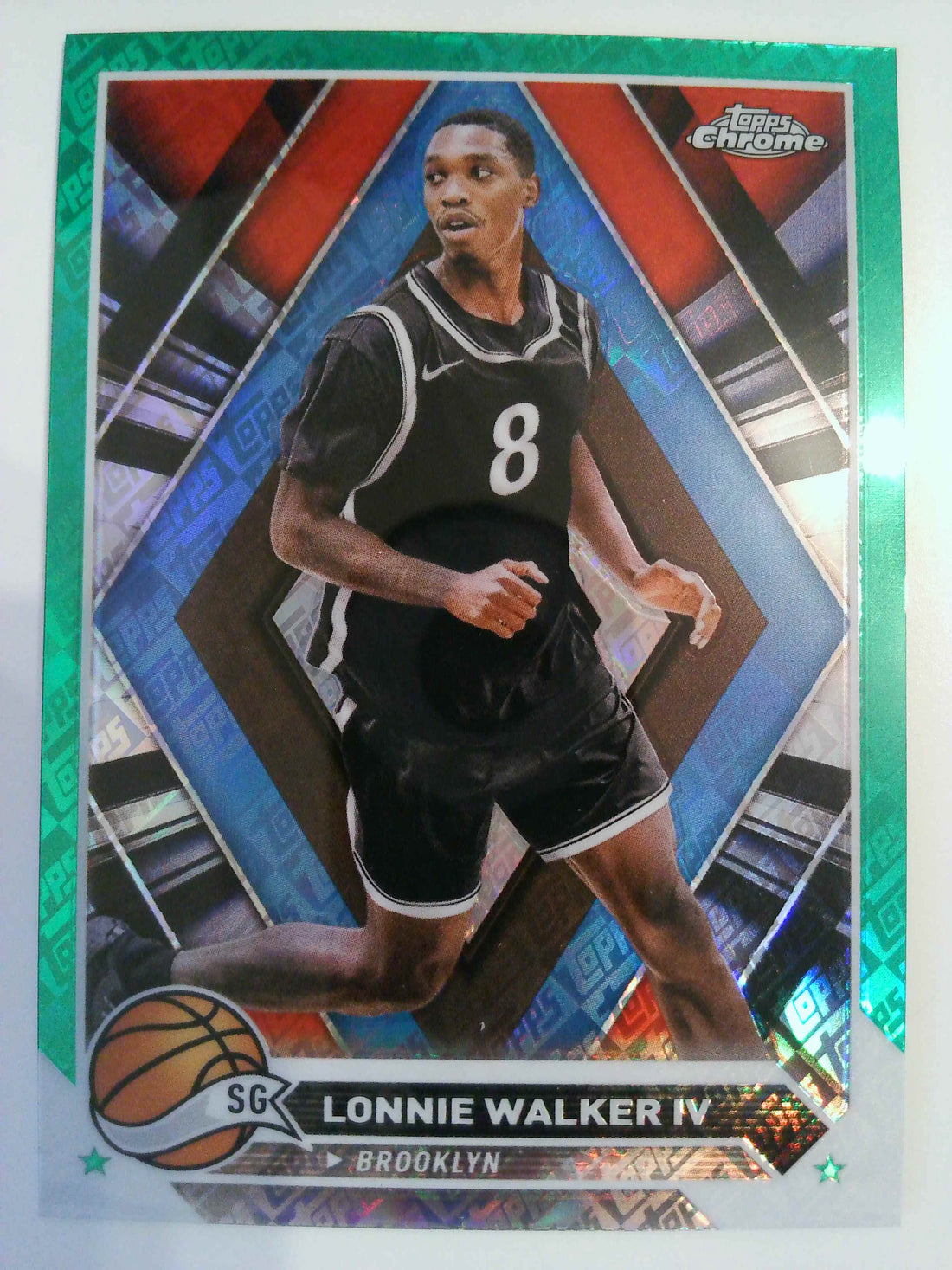 2023-24 Topps Chrome Basketball Green Logo Refractors Lonnie Walker IV #177