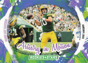 2024 Panini Rookies & Stars Football Artistry in Motion Jordan Love #AIM-JLE