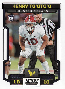 2023 Score Football Henry To'oTo'o #378 Rookie
