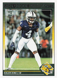 2024 Score Football Kalen King #339 Rookie