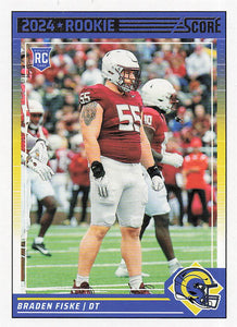 2024 Score Football Braden Fiske #325 Rookie