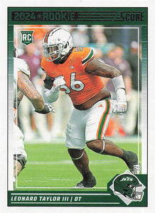 2024 Score Football Leonard Taylor III #396 Rookie