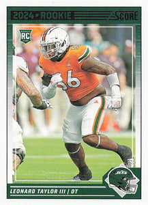 2024 Score Football Leonard Taylor III #396 Rookie