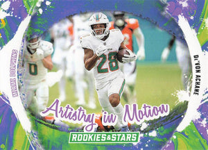 2024 Panini Rookies & Stars Football Artistry in Motion De'Von Achane #AIM-DAE