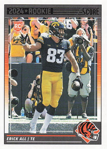 2024 Score Football Erick All #386 Rookie