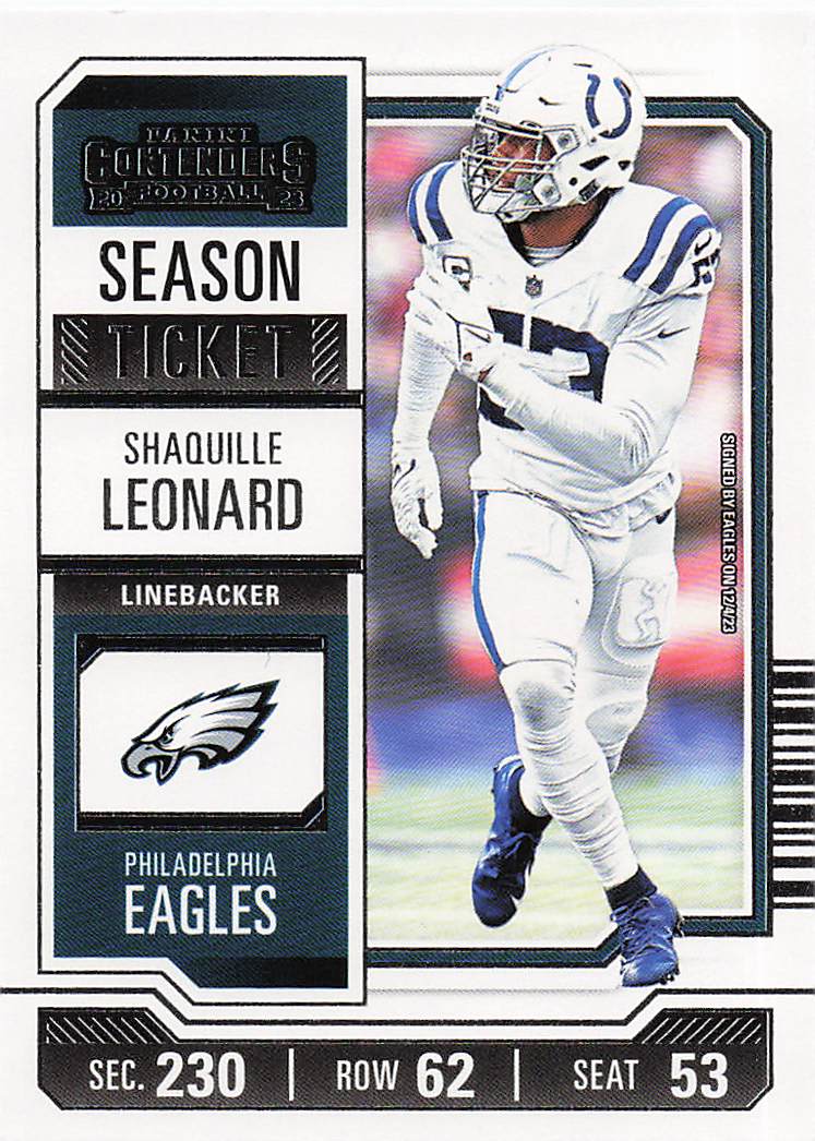 2023 Panini Contenders Football Shaquille Leonard #45