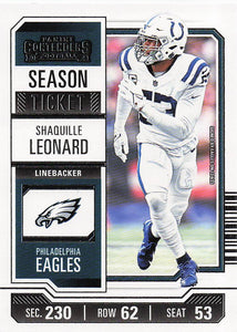 2023 Panini Contenders Football Shaquille Leonard #45