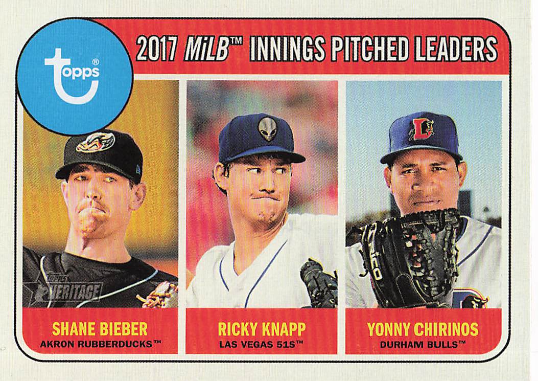 2018 Heritage Minor League Shane Bieber / Ricky Knapp / Yonny Chirinos #197