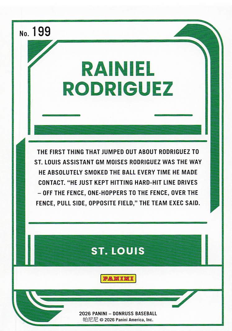 2026 Donruss Baseball Rainiel Rodriguez #199