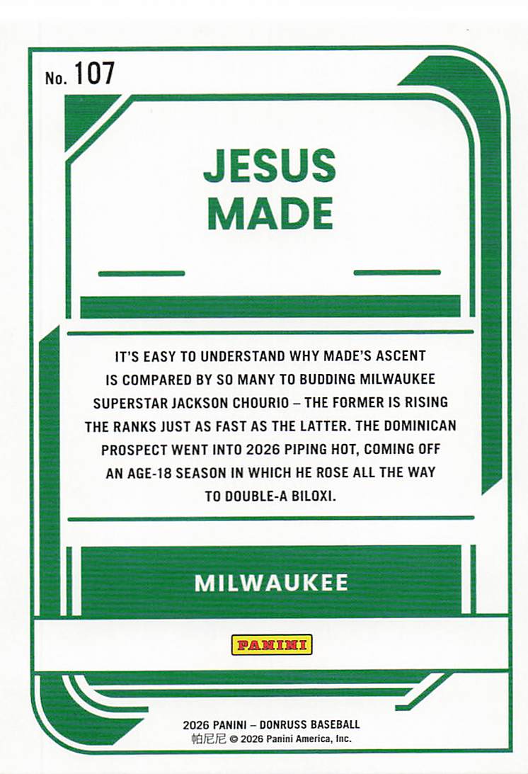 2026 Donruss Baseball Jesus Made #107
