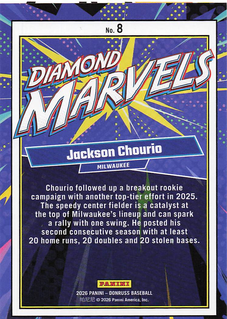2026 Donruss Baseball Diamond Marvels Jackson Chourio #8