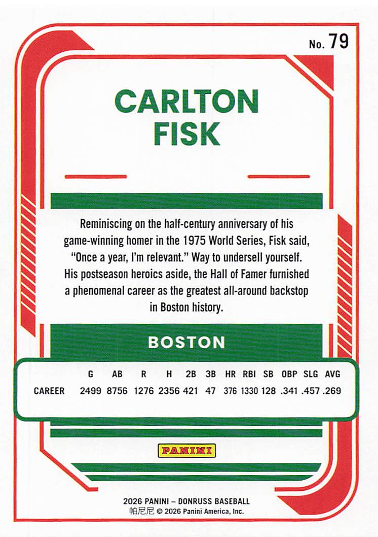 2026 Donruss Baseball Carlton Fisk #79