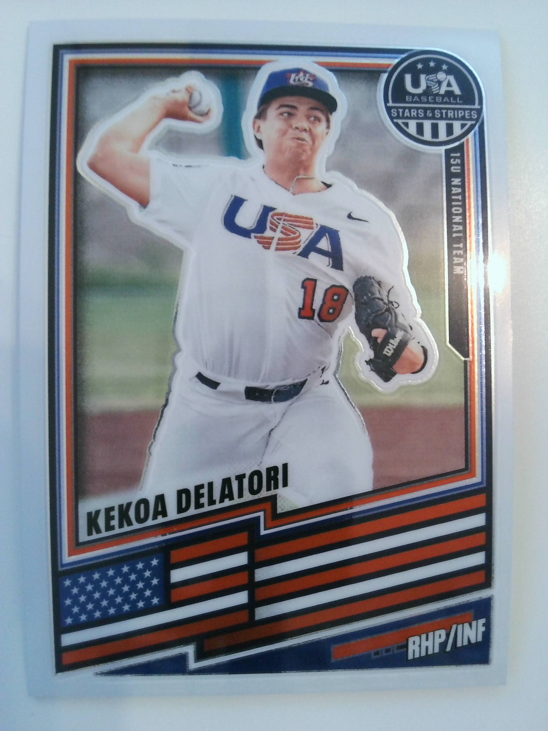 2026 Panini Stars & Stripes Prizm USA Baseball Baseball Kekoa Delatori #27