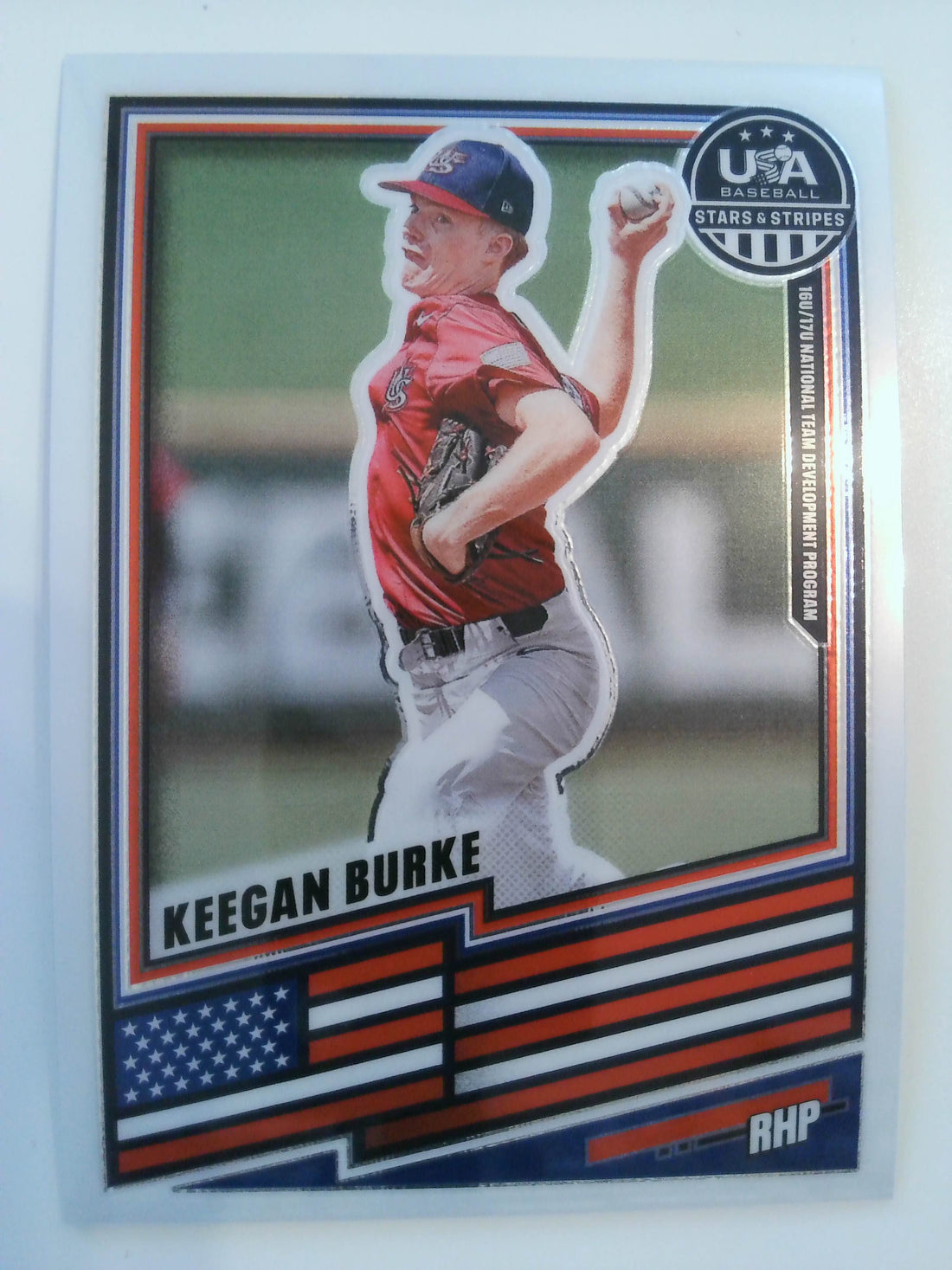 2026 Panini Stars & Stripes Prizm USA Baseball Baseball Keegan Burke #173