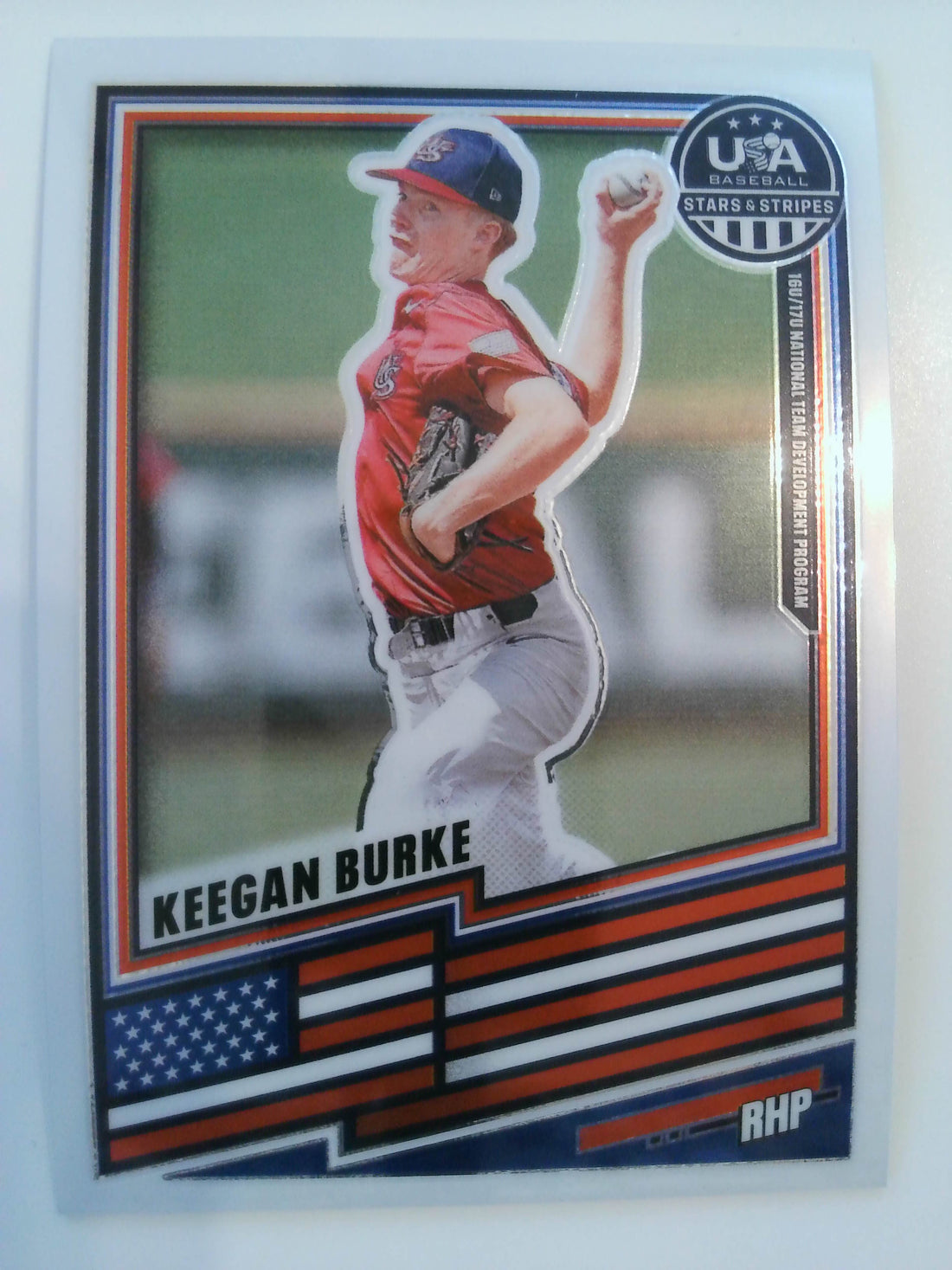 2026 Panini Stars & Stripes Prizm USA Baseball Baseball Keegan Burke #173
