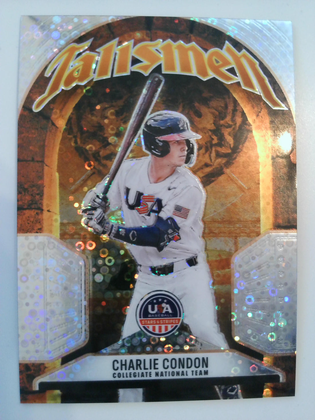 2026 Panini Stars & Stripes Prizm USA Baseball Talisman Disco Charlie Condon #23