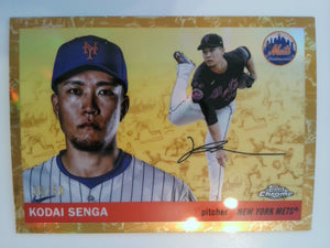 2025 Topps Chrome Platinum Toile Cream / Gold Refractors 38/50 Kodai Senga #143