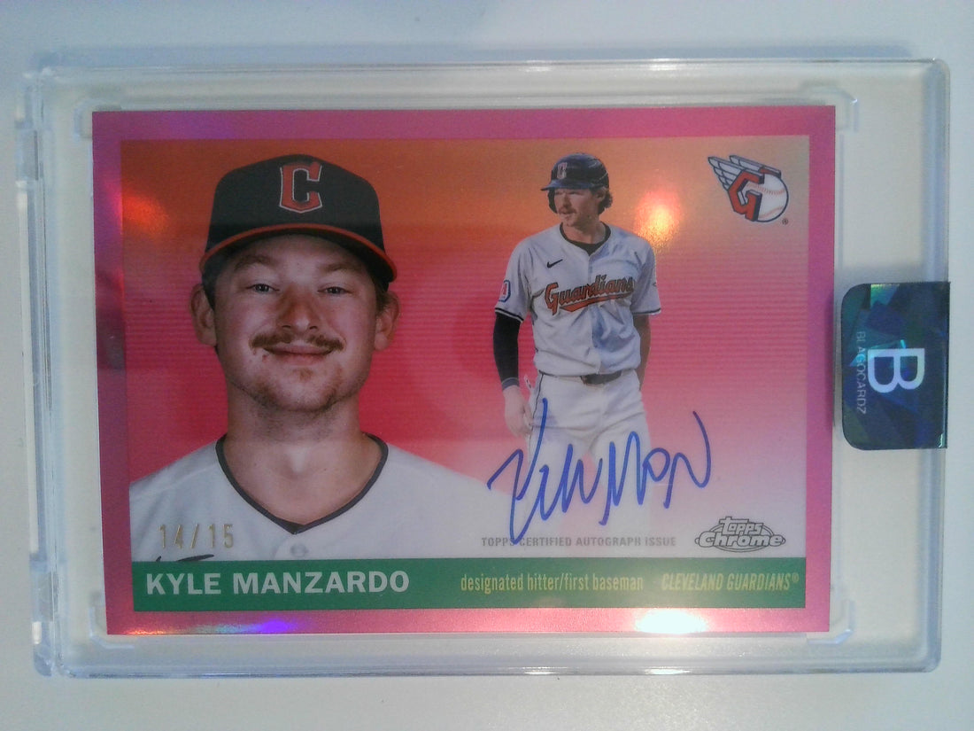 2025 Chrome Platinum Autographs Pink Refractors 14/15 Kyle Manzardo #CPA-KM