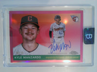 2025 Chrome Platinum Autographs Pink Refractors 14/15 Kyle Manzardo #CPA-KM
