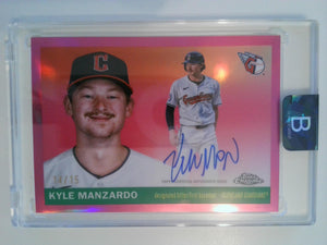 2025 Chrome Platinum Autographs Pink Refractors 14/15 Kyle Manzardo #CPA-KM