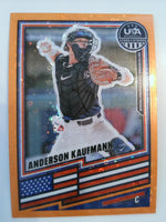 2026 Panini Stars & Stripes Prizm USA Disco Orange 19/75 Anderson Kaufmann #183