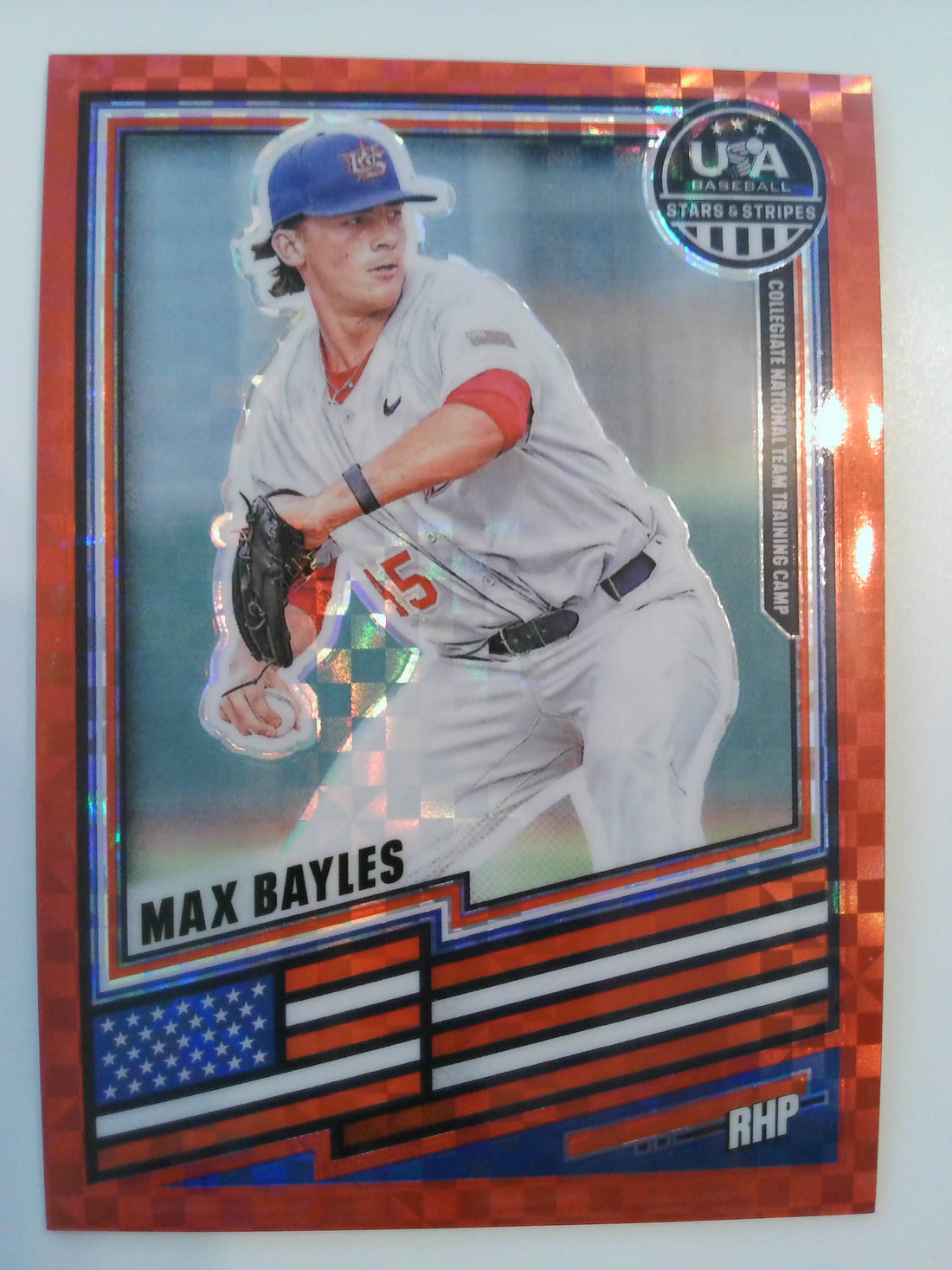 2026 Panini Stars & Stripes Prizm USA Red Power 098/149 Max Bayles #169