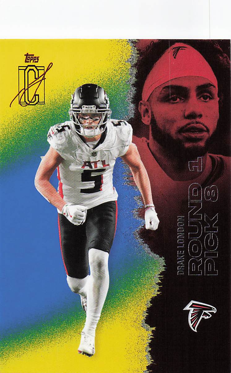 2025 Topps Signature Class Football Blue & Yellow Drake London #62