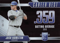 2026 Donruss Elite Baseball Career Best Purple 31/49 Josh Hamilton #13