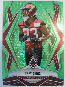 2025 Panini Phoenix Football Lime Green Mojo Prizm 03/75 Trey Amos #213 Rookie
