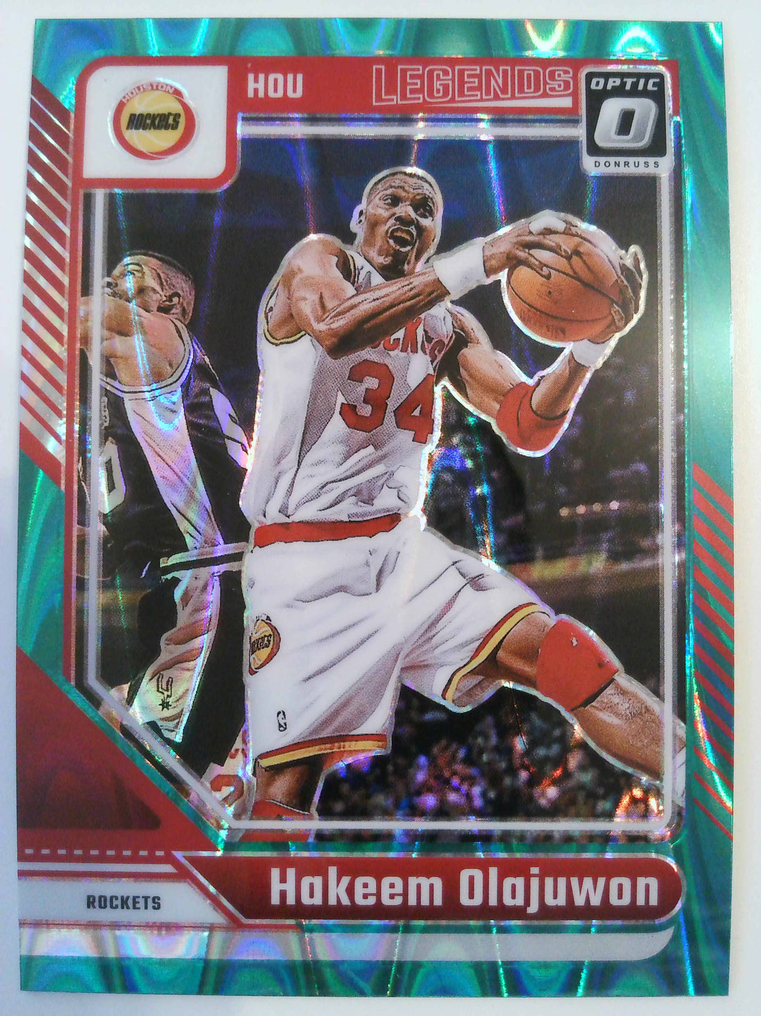 2024-25 Donruss Optic Basketball Green Shimmer Hakeem Olajuwon #249