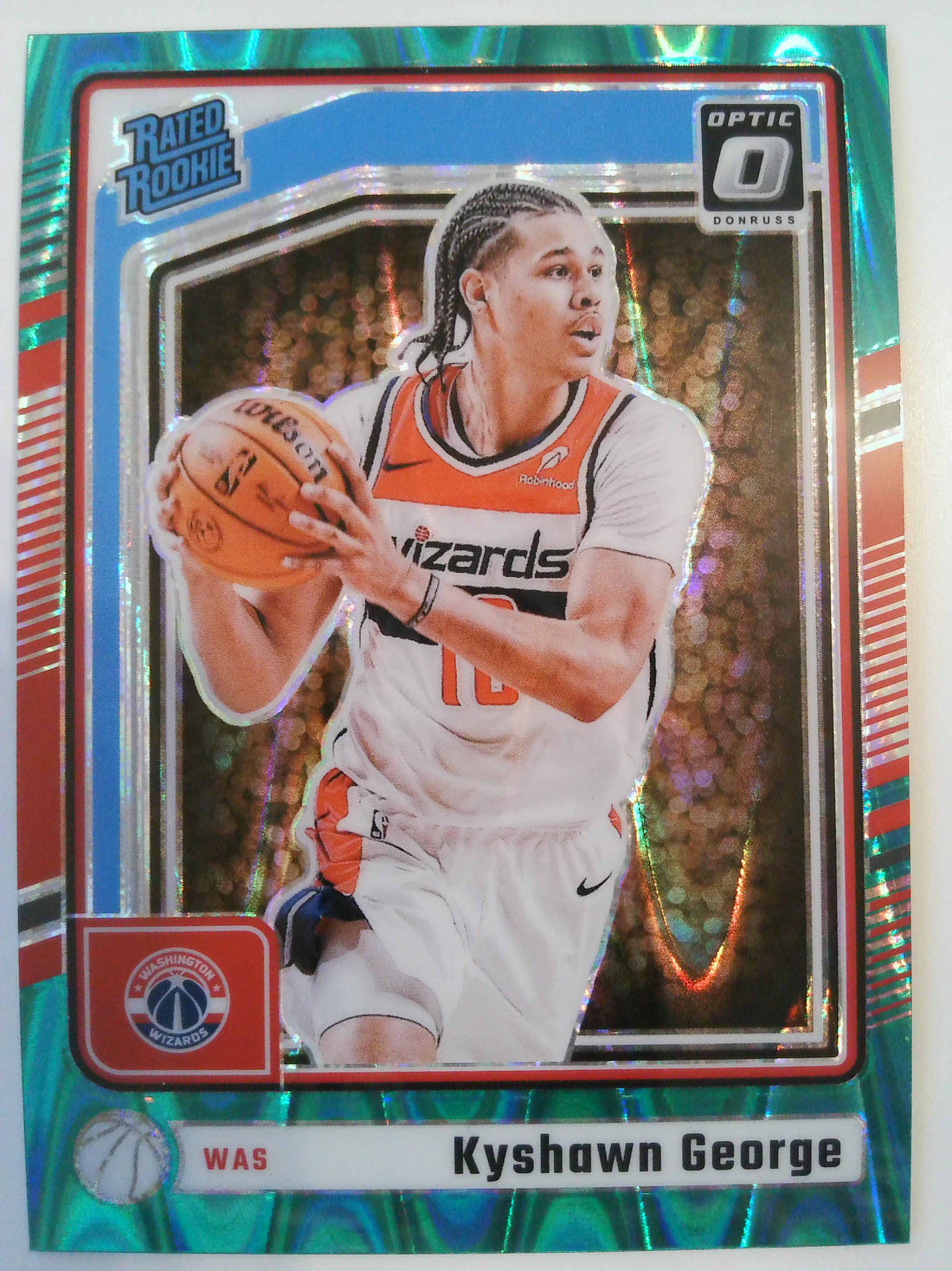 2024-25 Donruss Optic Basketball Green Shimmer Kyshawn George #299 Rookie