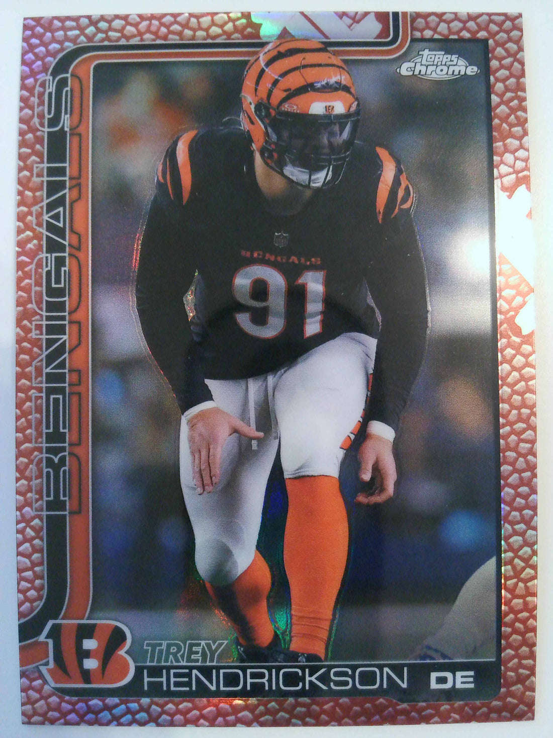 2025 Topps Chrome Football Football Leather Refractor Trey Hendrickson #65
