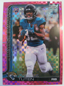 2025 Topps Chrome Football Pink X-Fractor Bhayshul Tuten #389 Rookie