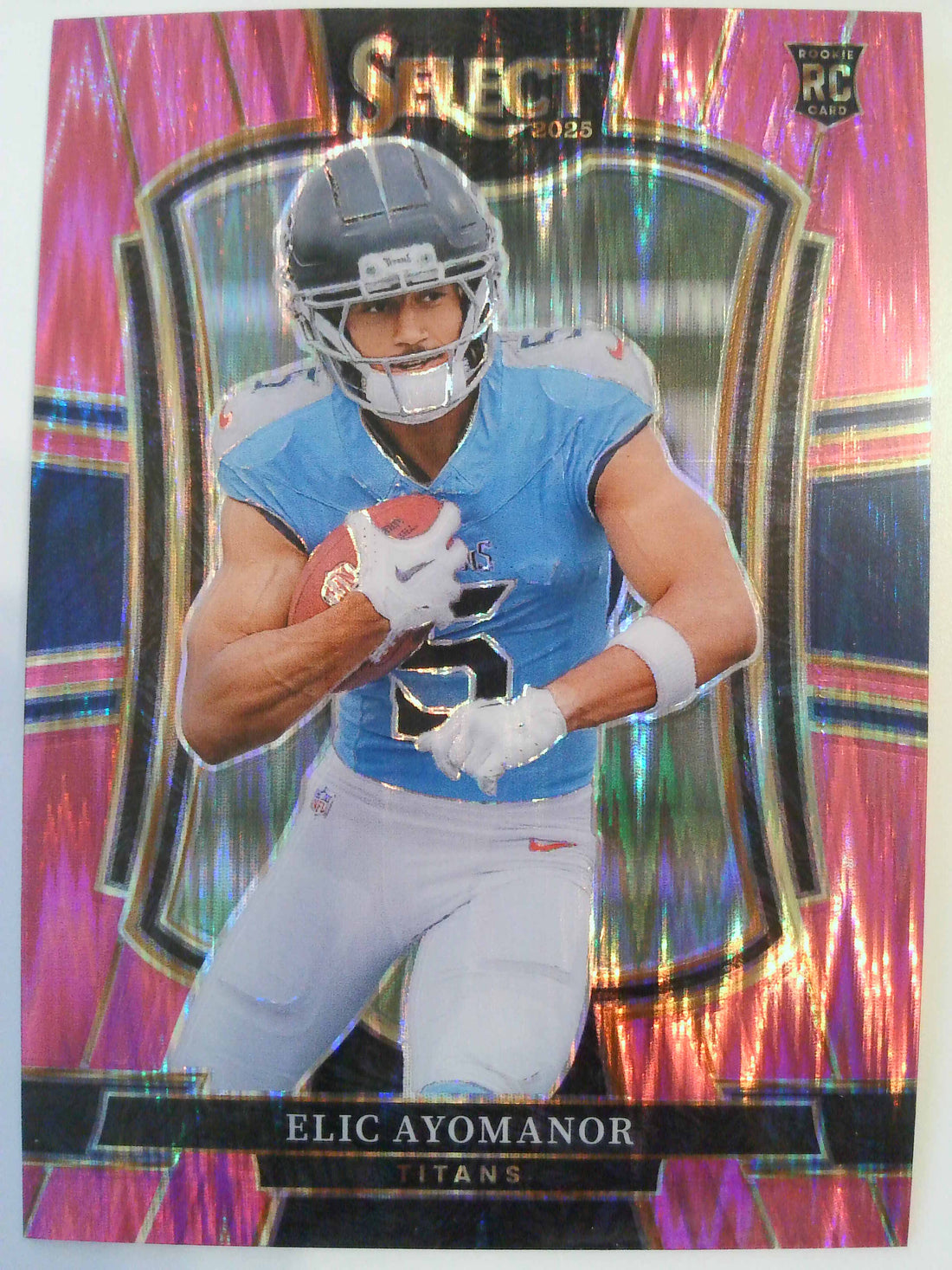 2025 Panini Select Football Pink Prizm Shock Elic Ayomanor #127
