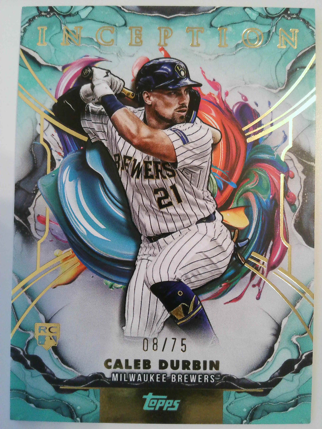 2025 Topps Inception Baseball Aqua 08/75 Caleb Durbin #67 Rookie