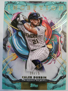 2025 Topps Inception Baseball Aqua 08/75 Caleb Durbin #67 Rookie